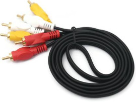 Copper Gold Plated High Quality 3 RCA Audio/Video Imported Cable DVD/DTH/LED TV Yellow/White/RED CONNECTORS  (Multicolor, For TV & others))